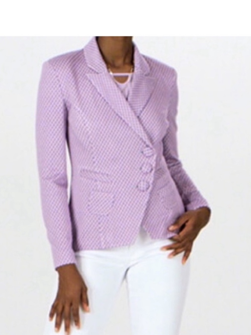 Cabi Imperial Lavender Blazer Women’s Size M Asymmetrical Elegant Retro 5847